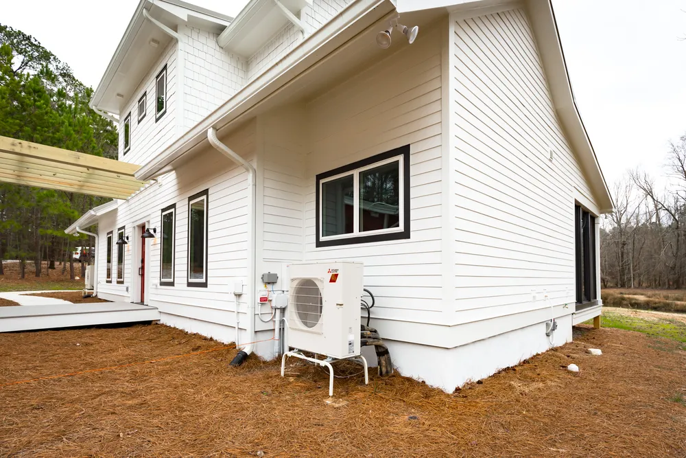 Outdoor heat pump unit for Kuntz residence