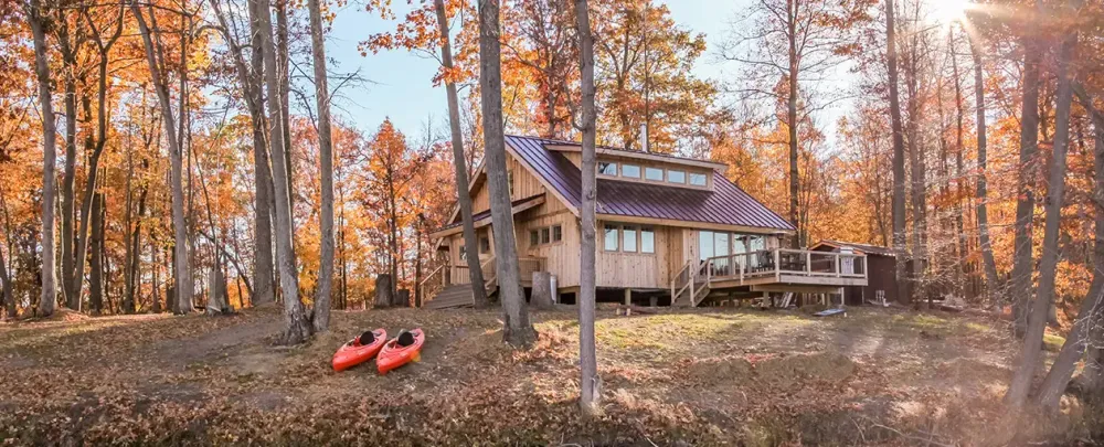 AshKay Island wood fall tree house family outdoors home nature landscape leaf park tree log bench cabin lodge guidance wooden rural daylight