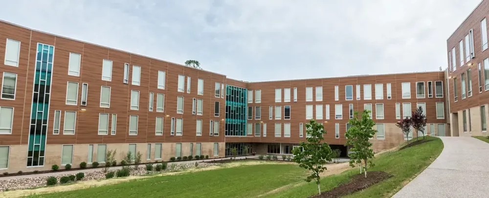 Fairmont State University architecture home house building family outdoors brick sky facade contemporary window university apartment lawn daylight city real construction tree