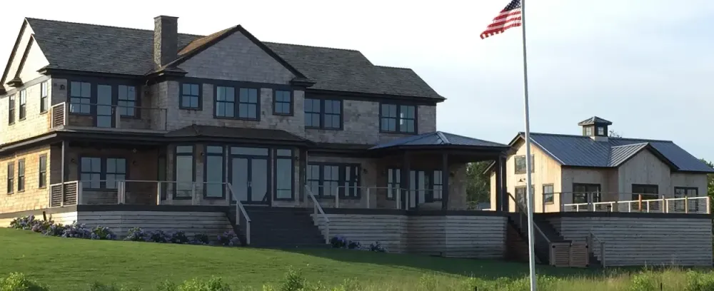 New York LEED Home home house architecture family building suburb bungalow yard outdoors lawn porch window suburban driveway roof daylight mansion facade property